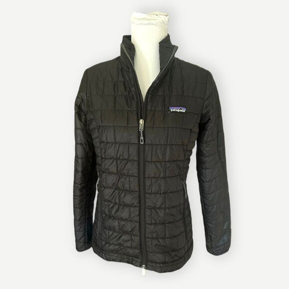 Patagonia Nano Puff Jacket M Black Women Quilted Puffer Lightweight Packable - Picture 5 of 10